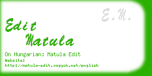 edit matula business card